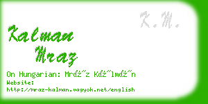 kalman mraz business card